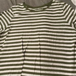 olive green & white stripped tee